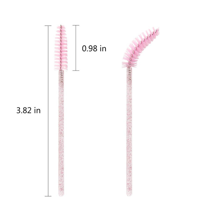 [Australia] - 300 Pack Mascara Wands Disposable Bulk Eyelash Extension Tool Lash Brushes Makeup Applicator Kit, Crystal Light Pink Handle - Pink Brush Head Crystal Light Pink-Pink 