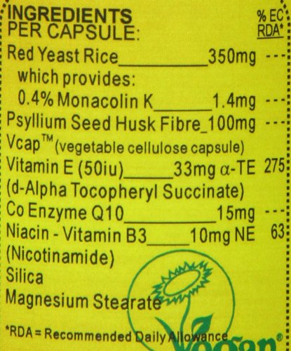 [Australia] - Veganicity Red Yeast Rice Extra Heart Health and Cholesterol Supplement - Pack of 60 Capsules 