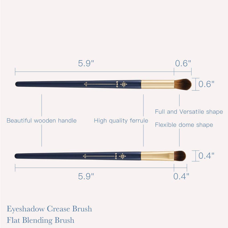 [Australia] - GORGEOUS Eyeshadow Brushes Set-100%Vegan-1 Cut Crease and 1 Blending Brush with Premium Synthetic Bristles for Precision Placement and Diffused Blending - PRO MAKEUP BRUSHES Eyeshadow Brush Set of 2 