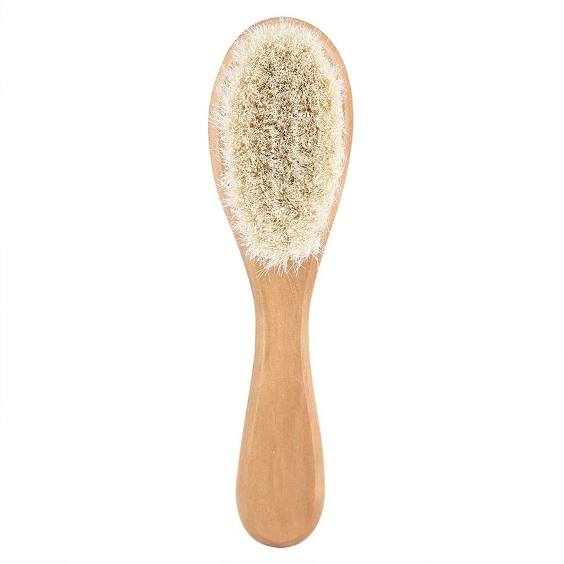 [Australia] - Baby Hair Brush Soft Natural Goat Hair Comb Natural Wooden Baby Hairbrush Comb Infant Head Massage Grooming Comb with Wooden Handle for Infant, Toddler, Kids 
