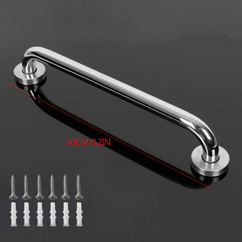 [Australia] - Kaxich Stainless Steel Bath Grab Bar Anti-Slip Bathroom Grab Handle Towel Holder Safety Support Rail for Disabled Elderly (300mm/12 inches) 