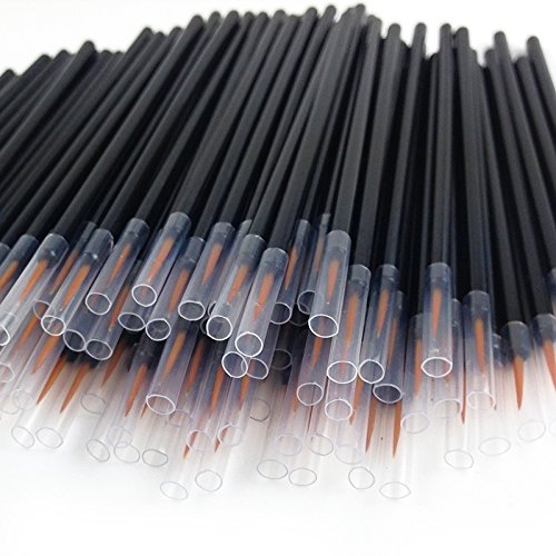 [Australia] - TygoMall 100pcs Disposable Eyeliner Brushes With Covers On the Hair Beauty Makeup Tools Wand Applicator (Size: 9cm, Thick: 0.2cm, Color Black) 0.2cm Thick 
