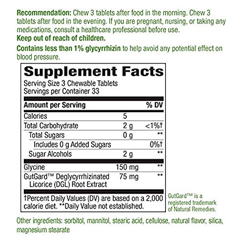 [Australia] - Nature's Way, DGL (Without Fructose), 100 Chewable Tablets 