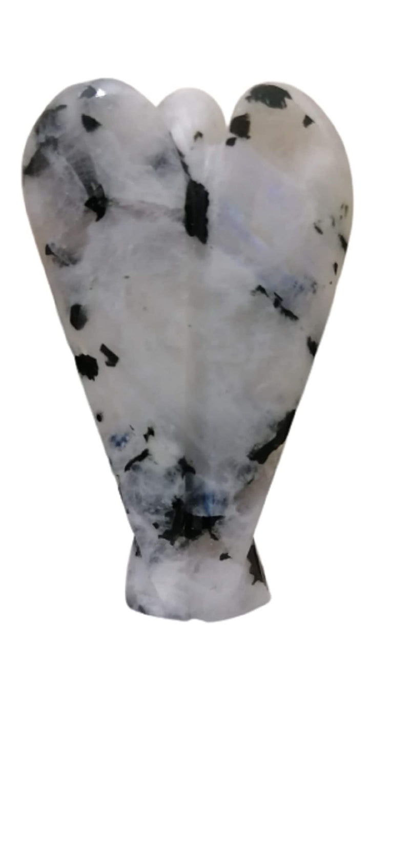 [Australia] - 2" inch Rainbow Moonstone Hand Carved Guardian Angel from Natural Gemstone Statue Pocket Mini Figurine Home Decoration, Reiki Healing Stones 