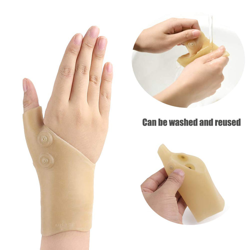 [Australia] - Thumb Wrist Support Brace (2 Pcs),Elastic Gel Arthritis Fingerless Glove with Magnetotherapy,Waterproof Wrist Compression Sleeve Splint for Sprained,Tendonitis,Carpal Tunnel Hand Joint Pain Relief 