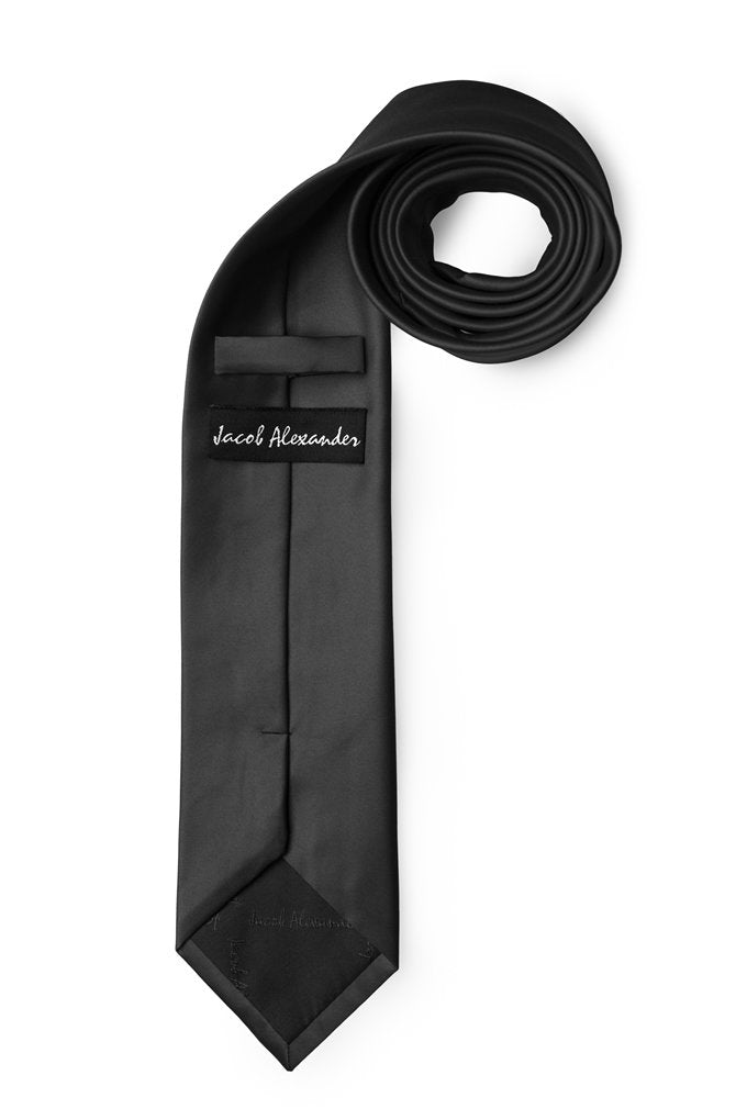 [Australia] - Jacob Alexander Boy's Regular Self Tie Prep Solid Color Necktie Black 