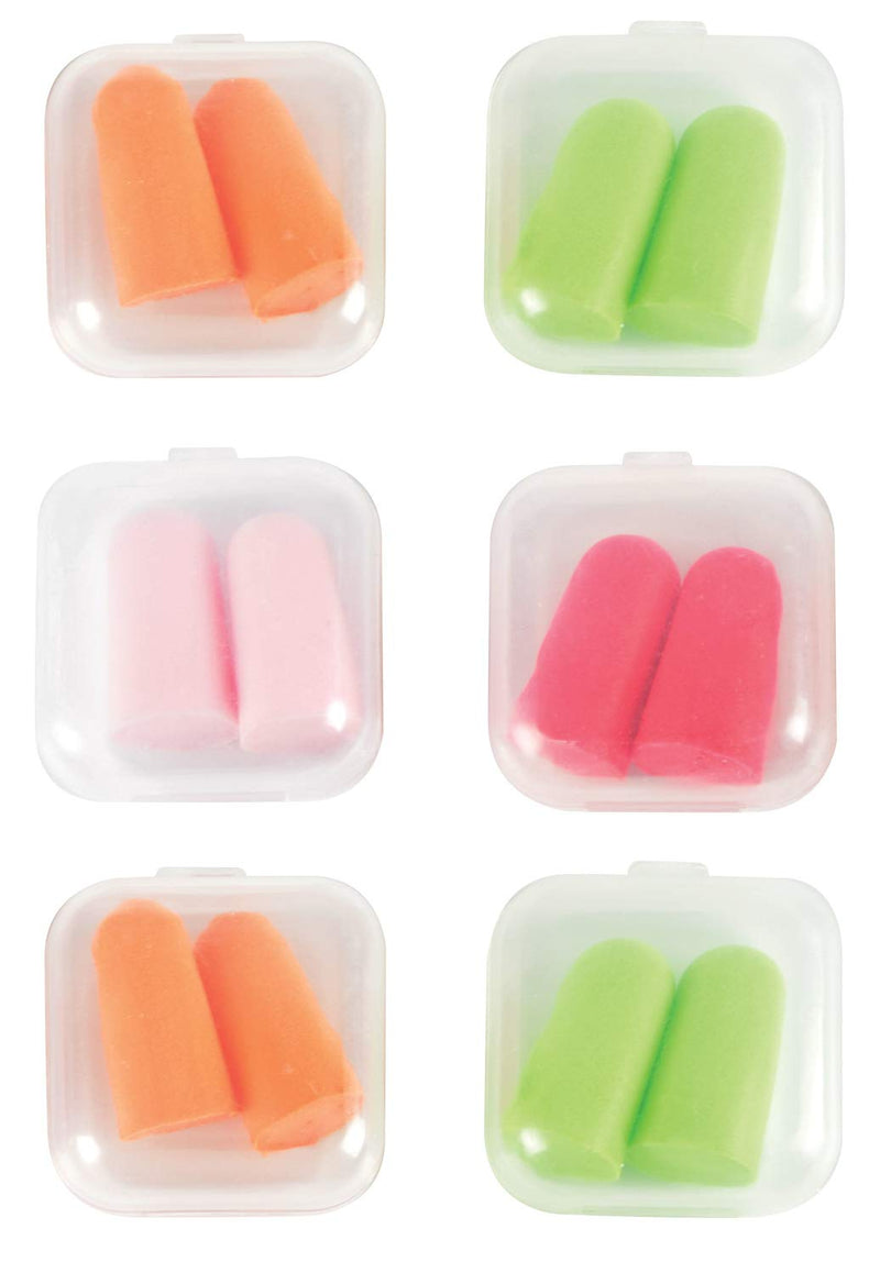 [Australia] - Mercury Foam Ear Plugs Comfort Protection Smooth Soft 35dB Sound Reduction Supplied in Pack of 6 Pairs, Multi Coloured 