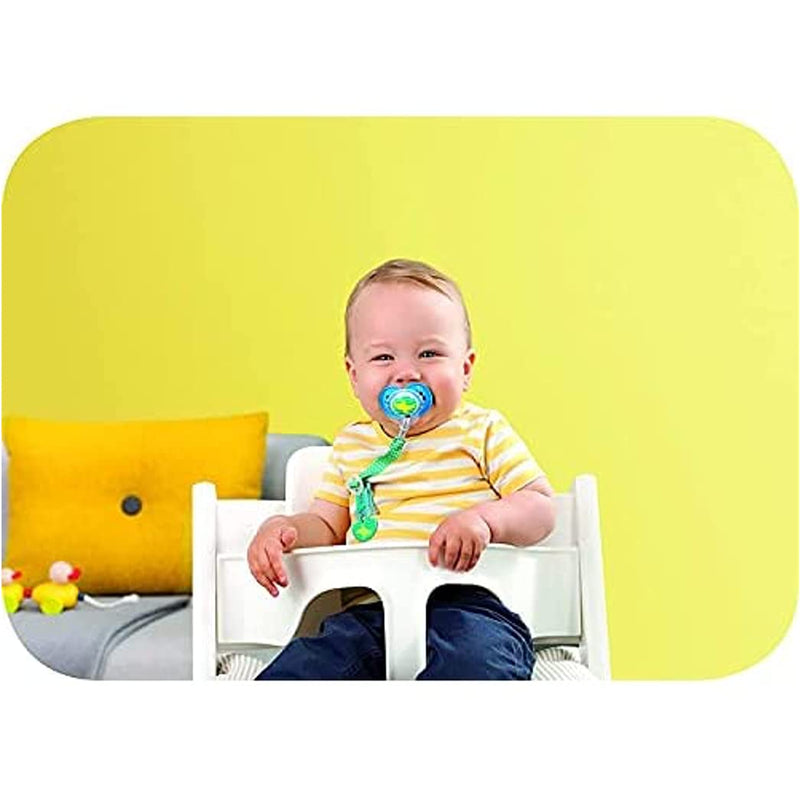 [Australia] - MAM Soother Clips, Pack of 2, Baby Soother Chain Fits All MAM Soothers, Newborn Essentials, Blue with Blue Strap (Soothers Not Included) 