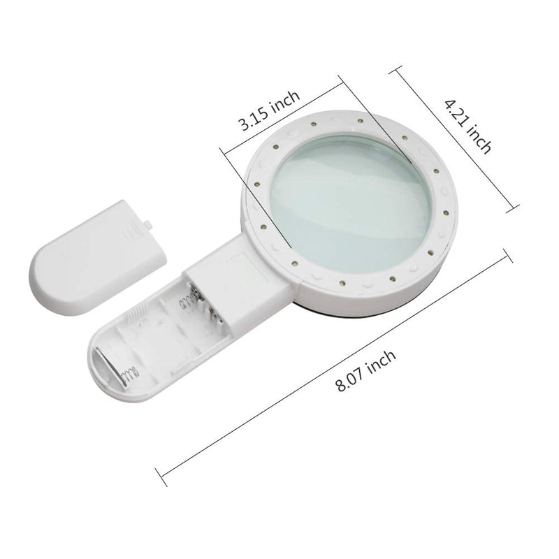 [Australia] - Sanung Handheld Portable 30X Magnifier with 12 pcs White LED Lights Aided Identification Observation for Diamond Jewelry Stamps Works of Art Gift Packaging 