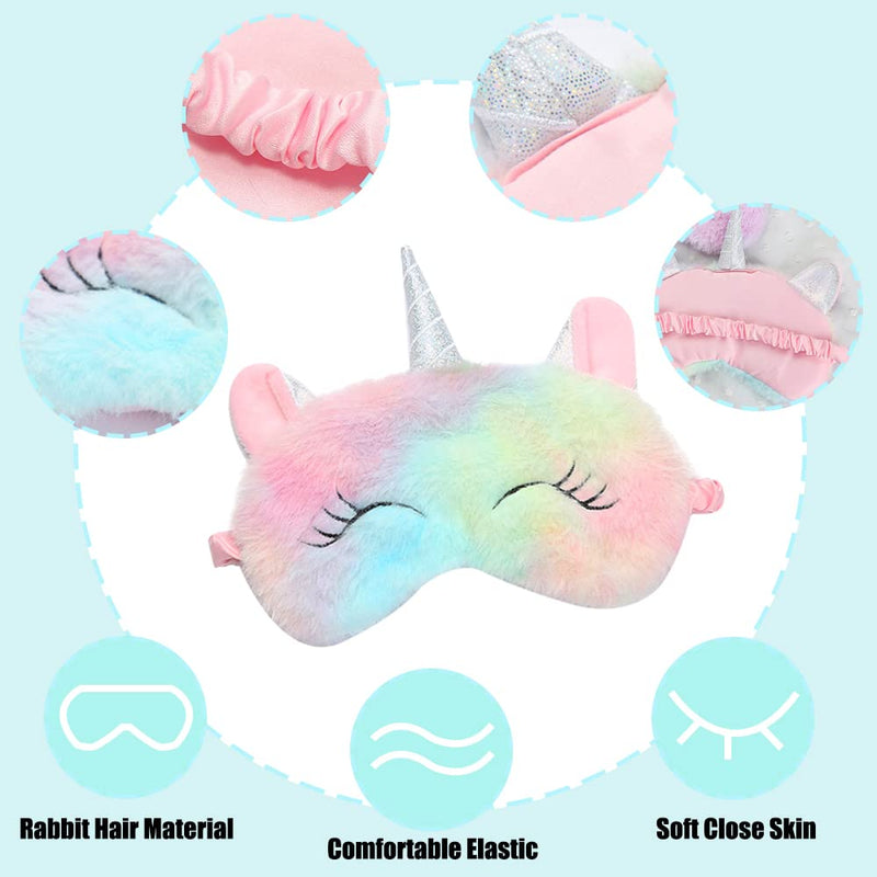 [Australia] - 2Pcs Cute Sleep Mask, Unicorn Cartoon Eye Mask for Travel Nap Sleep Lunch Break Overnight Party, Soft Plush Blindfold Eye Covers for Women Girls Kids Style2 