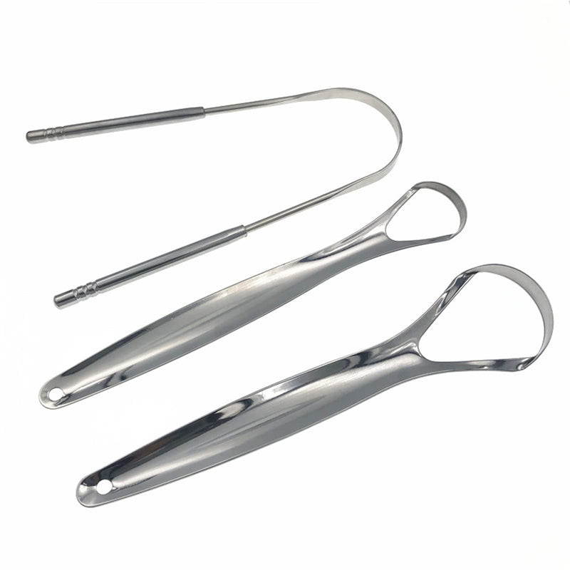 [Australia] - WANGCL Tongue Scraper 3 Pcs Professional Stainless Steel Tongue Cleaner Kit for Tongue Cleaning Optimal Oral Hygiene (Sliver) 