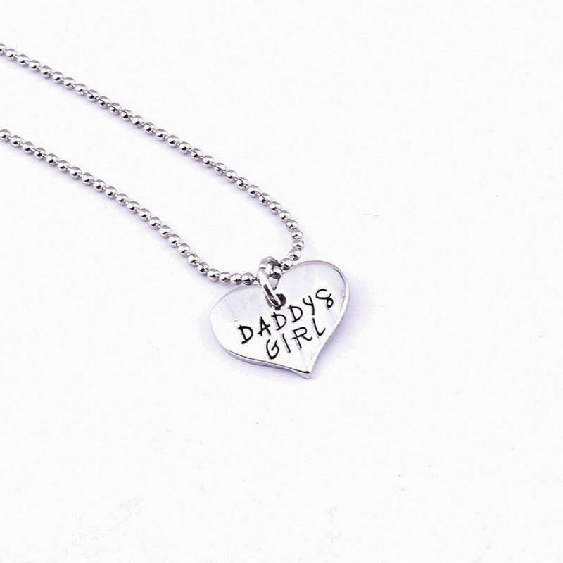 [Australia] - Daddy's girl Stainless Steel Heart Pendant Necklace & Keychain - Father Daughter Set - Best Family Gift 