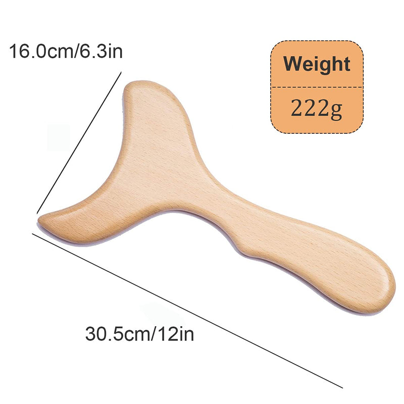 [Australia] - Bounabay� Wooden Gua sha Lymphatic Drainage Massager,Larger Body,Back and Neck Gua Sha Therapy Massage Tool Kit for Body Shaping, Health, Household Care (Shape 2) Classic 