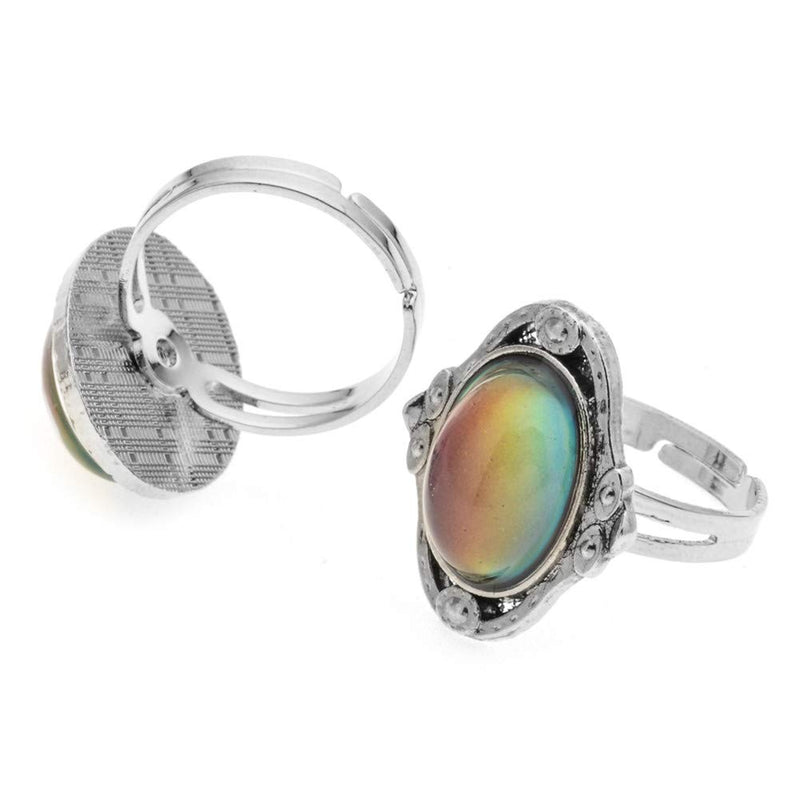 [Australia] - LUBINGSHINE 3Pcs Mood Ring Adjusable Size Original Oval Color Changing Ring Set Ring Jewelry 