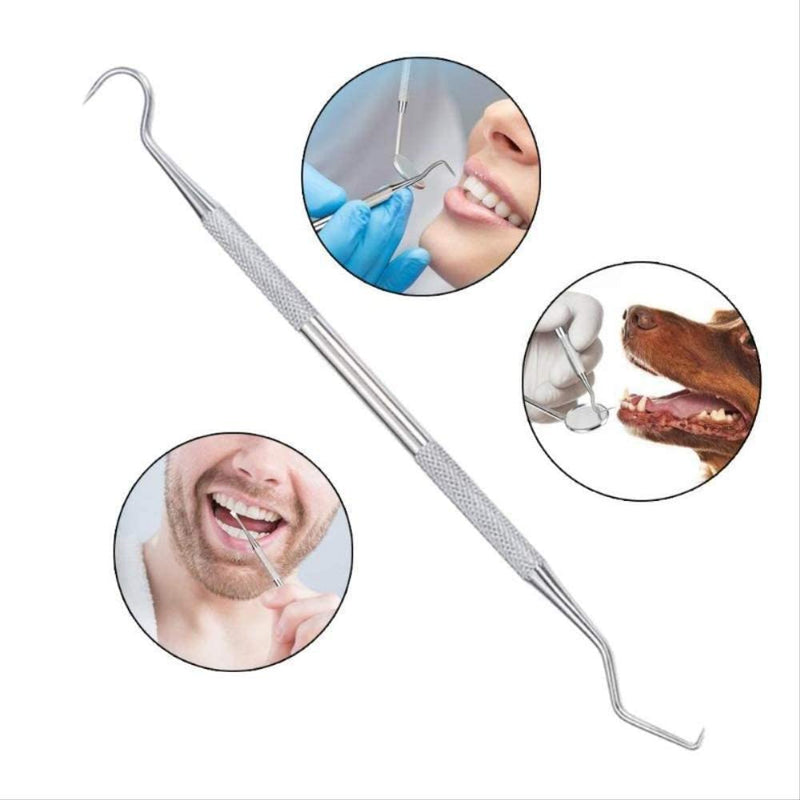 [Australia] - Dog Dental Tooth Tool,3 PCS Stainless Steel Dentist Teeth Cleaning Probe Tooth Scaler Scraper Double Headed Tarter Remover Scraper Pick Calculus Plaque Remover Repair 