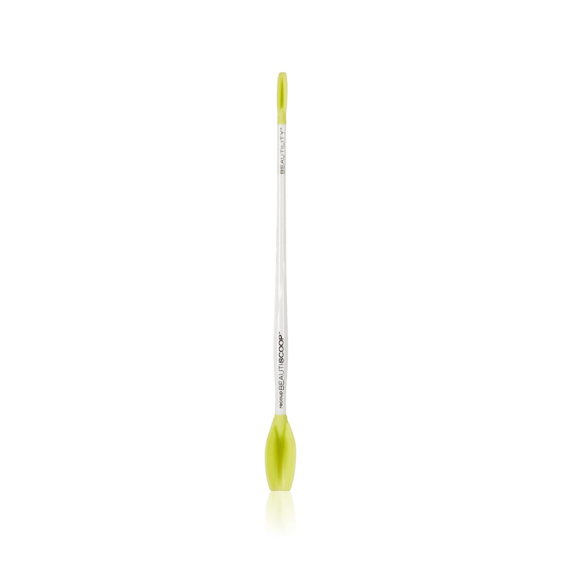 [Australia] - BEAUTISCOOP Crisp White/Green Single Dual-Scoop Beauty Tool (8" Single, White/Green) 8" Single 