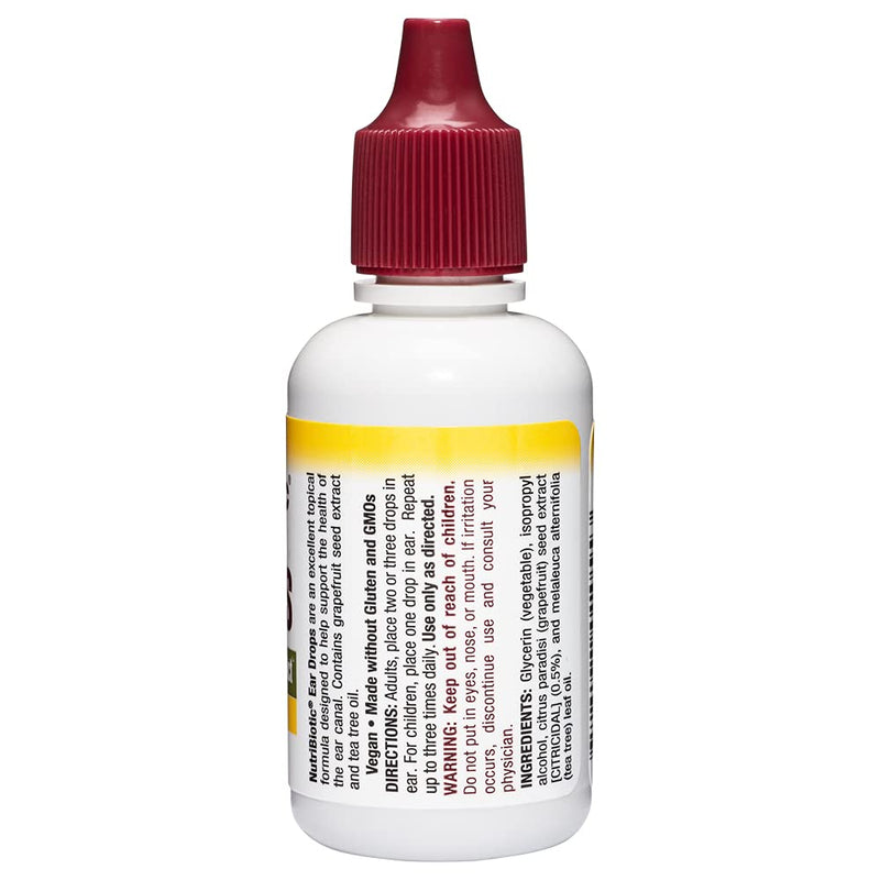 [Australia] - NutriBiotic – Ear Drops, 1 Fl Oz | Gentle & Soothing Ear Support with Grapefruit Seed Extract & Tea Tree Oil | Vegan | Non-Medicated | Made without GMOs & Gluten 