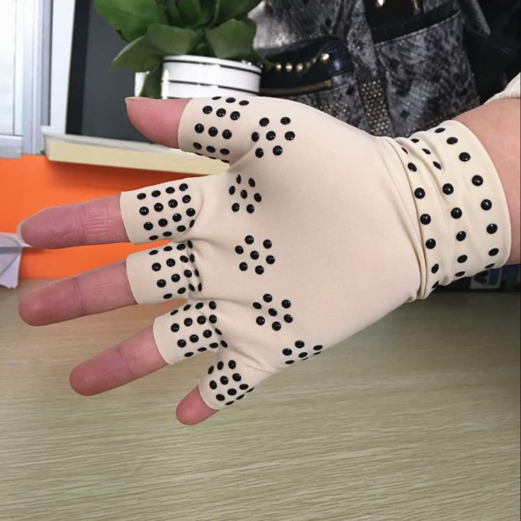 [Australia] - Chargen Arthritis Gloves Compression Gloves Fingerless Gloves Magnetic Anti-Arthritis Therapeutic Therapy Fingerless Gloves Relief Hand Pain Relief Heal Joints Relief ((Nude) Nude 