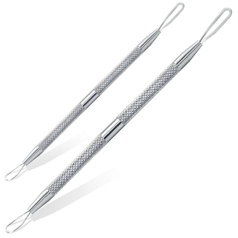 [Australia] - Professional Blackhead Remover Blemish Extractor Tool - Pimple Comedone Removal 2-In-1 Stainless Steel Pimple Popper(2pcs) 