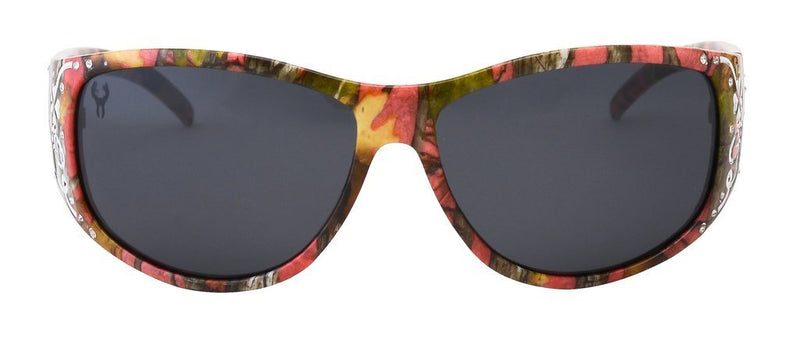 [Australia] - Hornz Pink & Hot Pink-Purple Camouflage Polarised Sunglasses Country Girl Style Camo & Free Matching Microfiber Pouch Pink Camo Smoke 