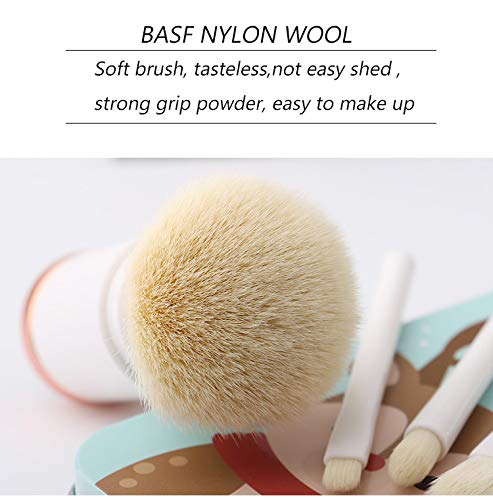 [Australia] - BYAMD 4 pieces Makeup Brushes Premium Quality Synthetic Foundation Flawless Powder Cosmetics Eyeshadow Portable Travel Brushes Kits(White) 