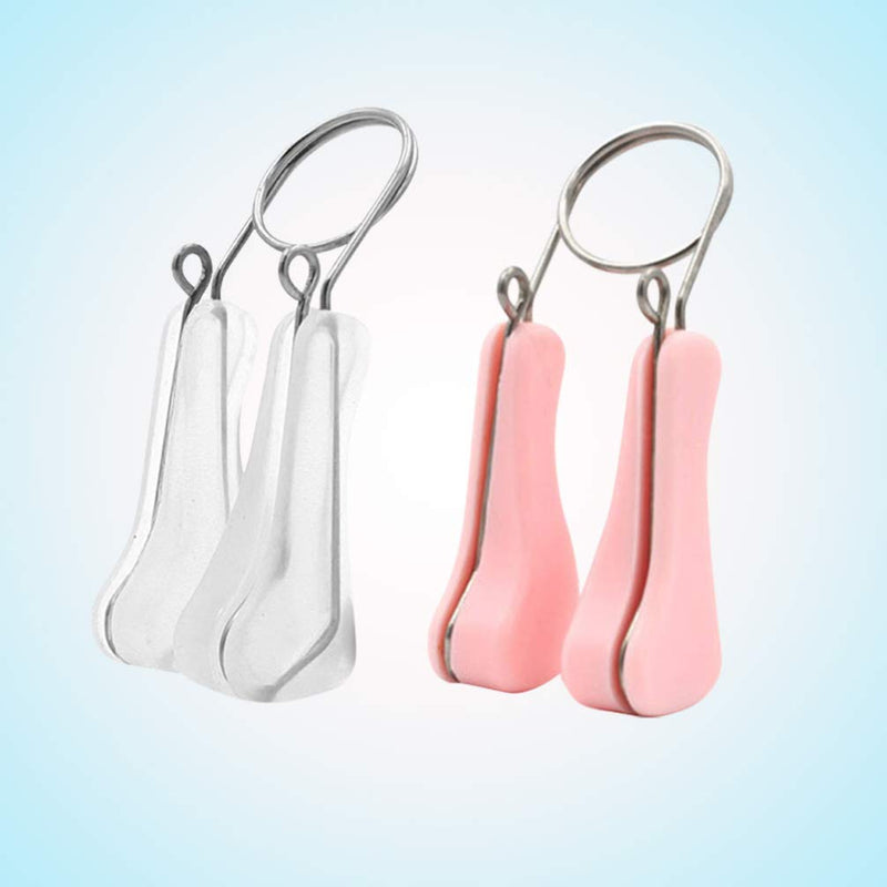 [Australia] - SUPVOX 2pcs Nose Up Lifting Shaping Shaper Clip Nose Straighteners for Natural Nose up Slimmer Lifting Shaping White Pink 