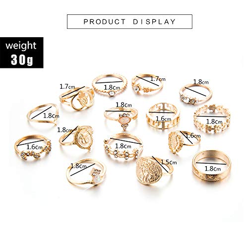 [Australia] - CSIYAN 6-16 PCS Knuckle Stacking Rings for Women Teen Girls,Boho Vintage Finger Rings Stackable Gold Silver Midi Rings Set Multiple Rings Pack Size 5-10 