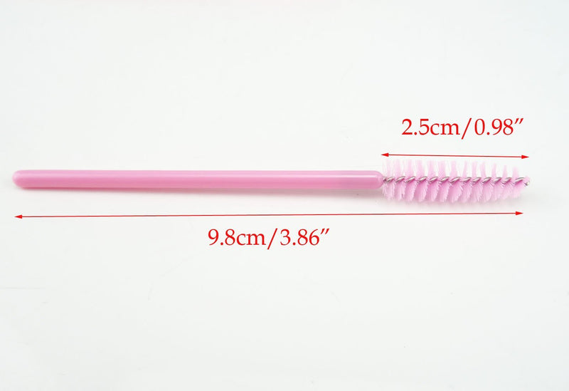 [Australia] - Yueton Pack of 100 Disposable Eyelash Brushes Wands Mascara Applicator (Pink) 