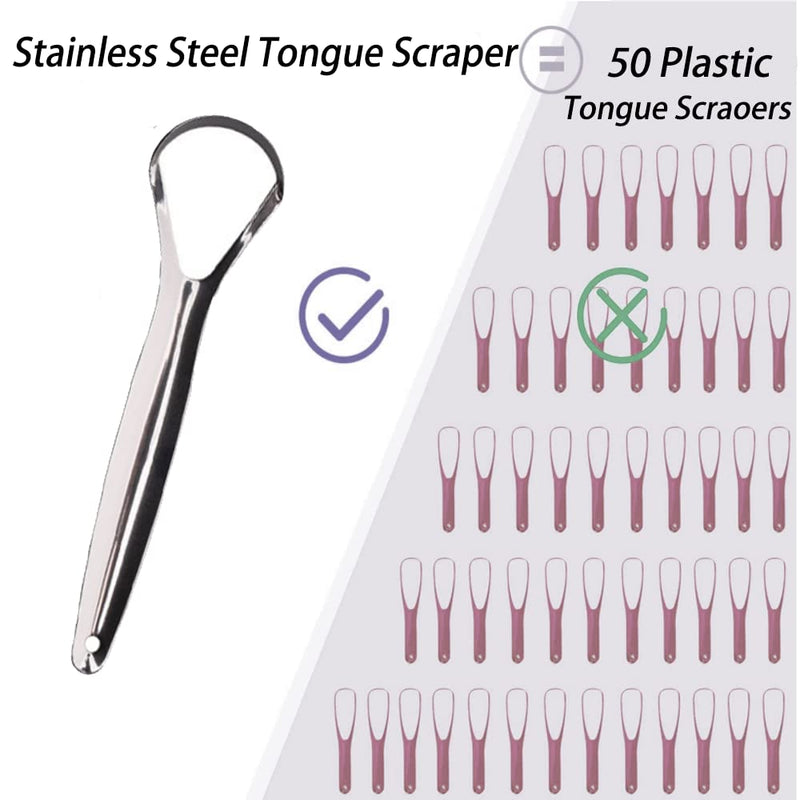 [Australia] - Tongue Scraper Stainless Steel, Tongue Cleaner, Fresh Breath Care Scraper, Great for Oral Care 