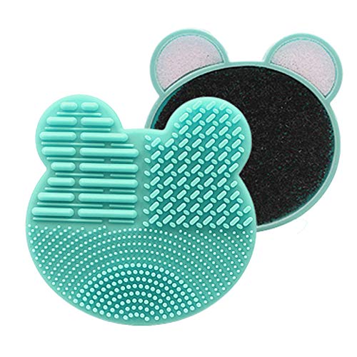 [Australia] - 2-Pack Color Removal Sponge, 2 in 1 Dry Makeup Brush Quick Cleaner Sponge - Brush Cleaning Pad Mat - Portable for Travel (Purple+Mint Green) Purple+Mint Green 