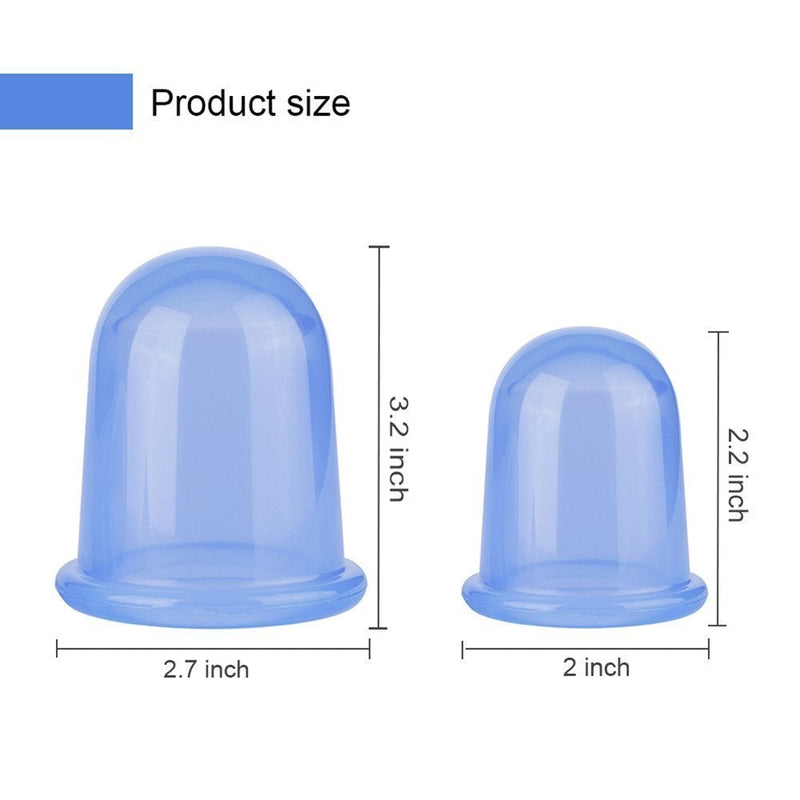 [Australia] - Silicone Cupping Therapy Set and Cellulite Massager, Anti Cellulite Cup Massage Roller, Vacuum Massage Cup Kit Body Cup Set Health Beauty Care, 3 Pcs(Large & Medium Cup and Body Roller Brush) 3 PCS Blue 