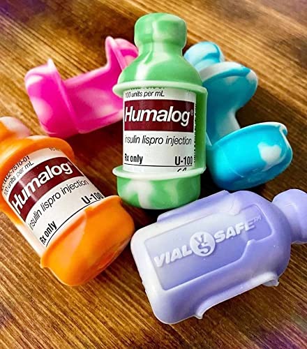 [Australia] - VIAL SAFE Insulin Bottle Protector Case/Sleeve for Diabetes, Never Risk Breaking Your Insulin Vial, Reusable, Flexible Silicone Protective Sleeve, 2-Pack (Short), Tie Dye Light Blue 2 Count (Pack of 1) 