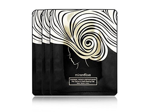 [Australia] - 3 X Mirenesse Thermal Wrap N Repair Hair Treatment Mask - Winner Best Hair Innovation 2018 - Nourishes Dry, Damaged, Coloured, Curly & Thin Hair ‚Äì Coconut, Argan Oil, Lotus 