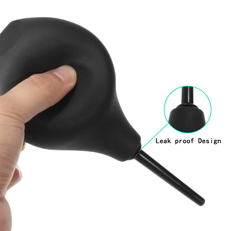 [Australia] - Abyclean Rectal Enema Bulb for Men - Anal Douche for Women, BPA and Phthalates Free Reusable Vaginal or Anal Clyster Cleaner with Soft and Smooth Nozzle, 220ML, Black 