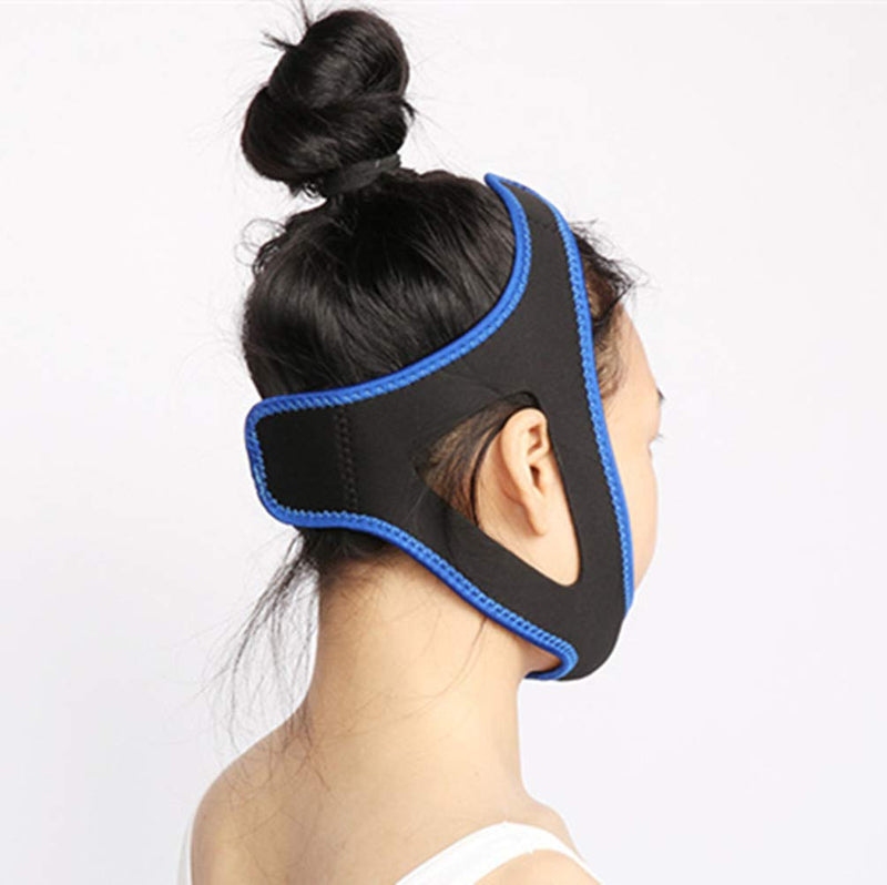 [Australia] - Anti Snore Chin Strap for Men and Women to Help Good Sleep - Snoring Stopper Belt Sleep Aids Snoring Solution - Adjustable Snoring Device(Blue) 