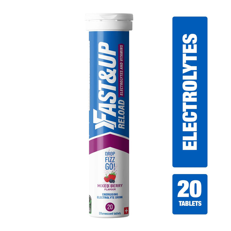 [Australia] - Fast&Up Reload – Instant Hydration and Electrolytes Replenishment - 20 Effervescent Tablets (Mixed Berry) Mixed Berry 20 Count (Pack of 1) 