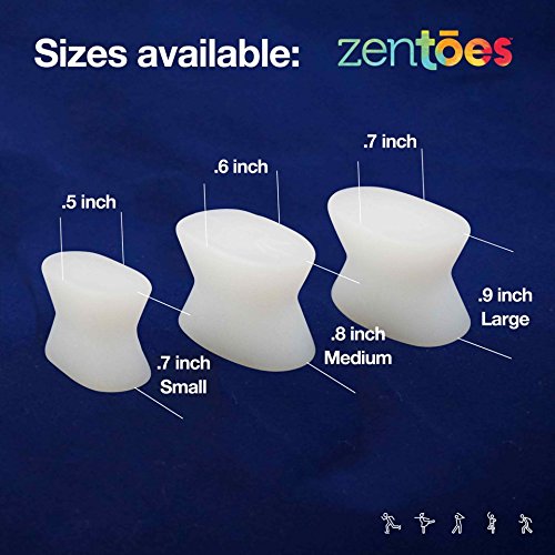 [Australia] - ZenToes 6 Pack Gel Toe Separators with No Loop for Bunions and Corns - Corrector Pads Provide Bunion Relief and Prevent Toe Rub (Large) Large (Pack of 6) 