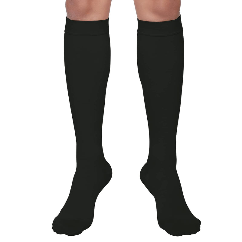 [Australia] - MGANG® Compression Socks, Closed Toe, 20-30 mmHg Graduated Compression Knee High Support Stockings for Unisex, DVT, Pregnancy, Varicose Veins, Swelling, Edema, Shin Splints, 1 Pair, Black 2XL XX-Large 
