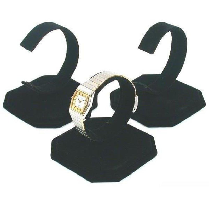 [Australia] - FindingKing 3 Black Velvet Watch Jewelry Bracelet Display Stands 