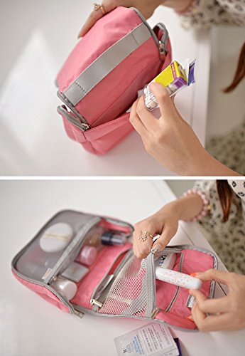 [Australia] - Travel Bag Organizer for Women Makeup or Men Shaving Kit With Hanging - Pink 