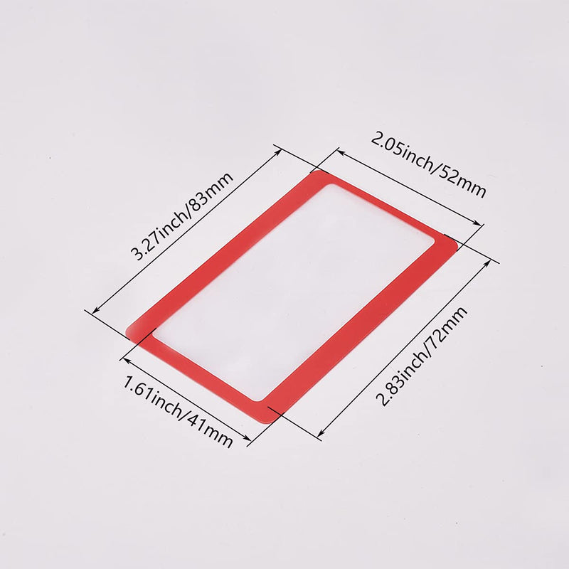 [Australia] - Bettomshin 6Pcs PVC Fresnel Lens Magnifier 2.83" x 1.61"(LxW) Lens Size 3X Magnifying Glass Page Magnifying Sheet Credit Card Magnifier for Reading Small Prints Red Tones Red 6pcs 