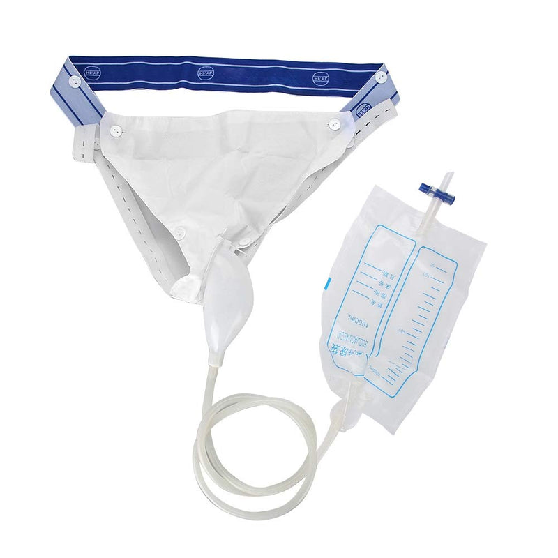 [Australia] - Adults Urine Bag, Male Urinal Urine Collector Silicone Adults Man Woman Elderly Pee Bag Urinal with Urine Bags Portable for Travel(Men Type) Men Type 