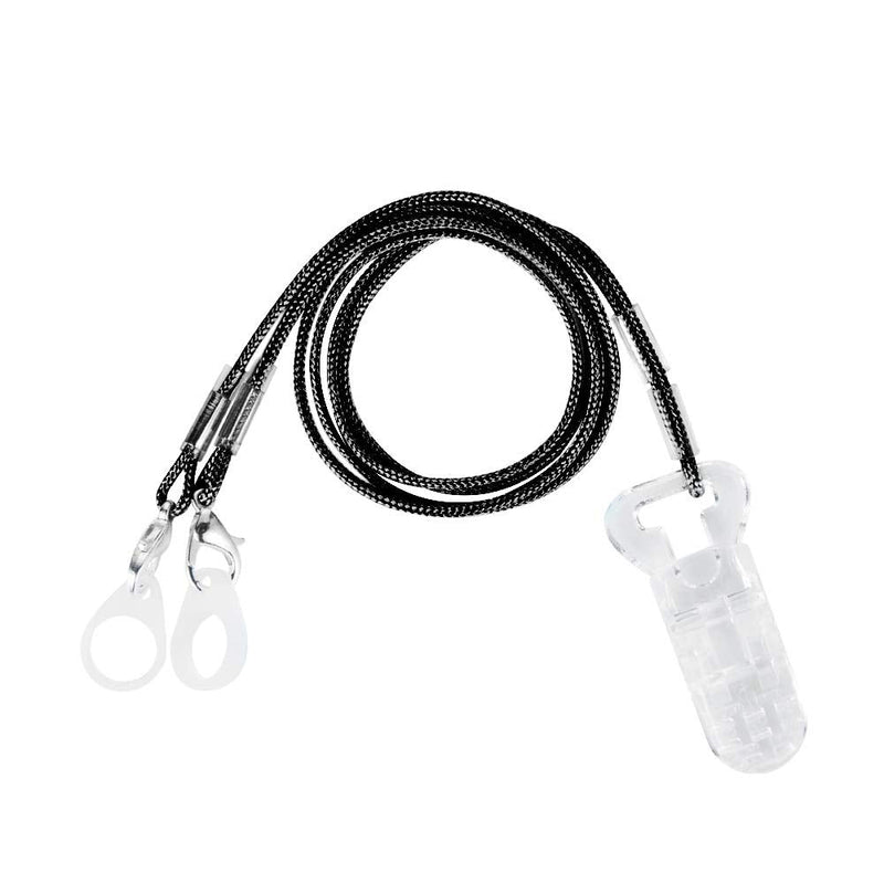 [Australia] - Hearing Aid Clip - Anti-Lost Lanyard Protector BTE Clip Holder for Adults Seniors (Black) Black 