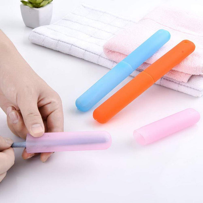 [Australia] - nuoshen 2 Pcs Plastic Toothbrush Case, Portable Toothbrush Holder Toothbrush Cover Storage for Daily, Travel 