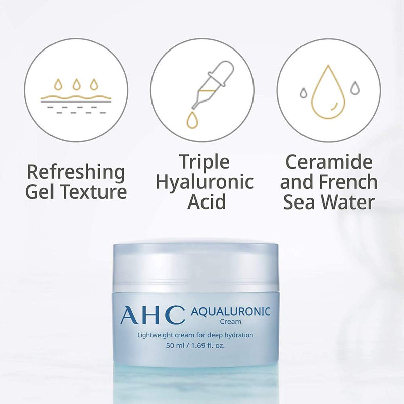 [Australia] - AHC Hydrating Aqualuronic Face Cream with Hydrating Triple Hyaluronic Acid Korean Skincare 50 ml 