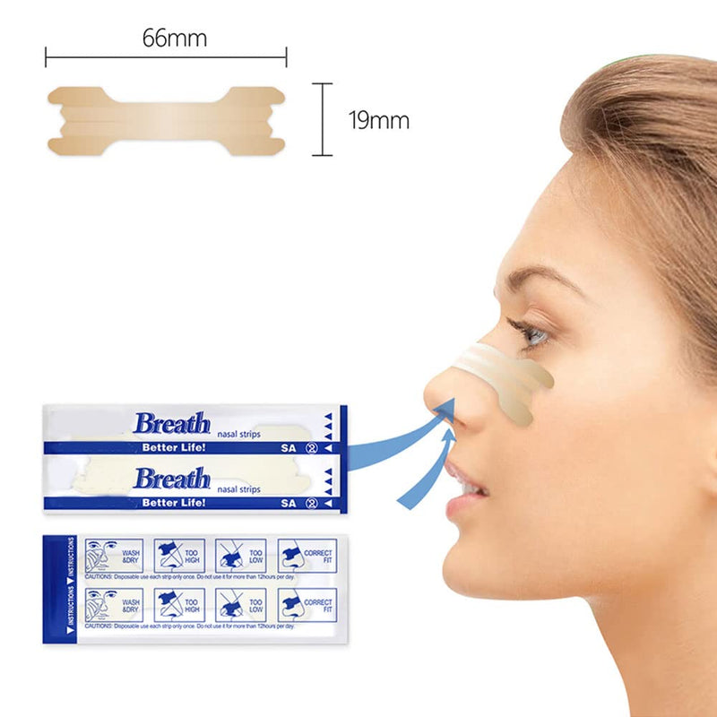 [Australia] - Nasal Strips for Snoring 200 PCs, Anti-Snoring Strips, Nose Strip to Reduce Congestion and Improve Sleep Quality (L, 66 * 19mm) 