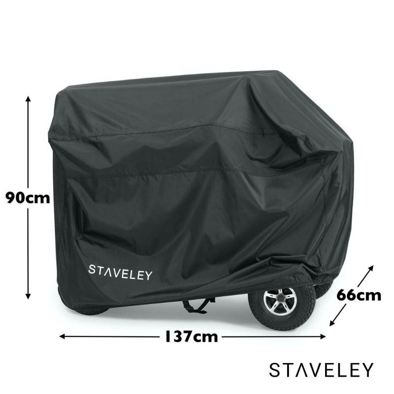 [Australia] - Staveley Large Mobility Scooter Cover | Waterproof and Heavy Duty for Outdoor Storage of Scooters Black 