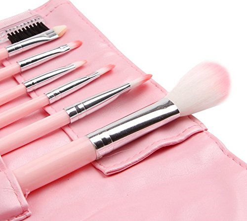 [Australia] - WOIWO 7PCS Premium Makeup Brush Set Foundation EyeShadow Powder Makeup Brush Tools (Pink) 
