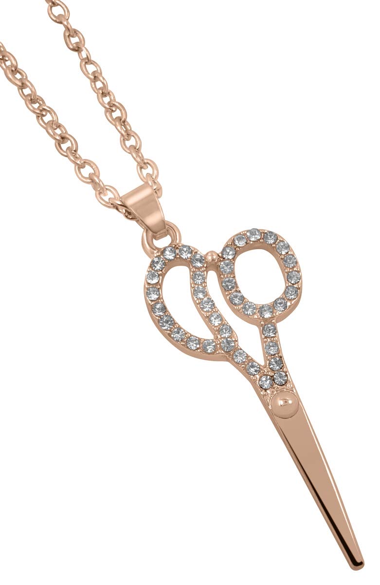 [Australia] - Hairdresser Gift Ideas for Women, Necklace, Earrings and Jewelry Sets for Hair Stylists Rose Gold Earrings and Necklace 