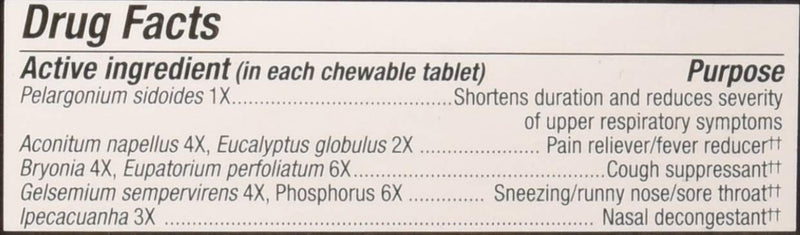 [Australia] - Nature's Way Umcka Cold+Flu, Fever, Sore Throat, Cough, and Congestion Relief, Non-Drowsy, Berry Flavored, 20 Chewable Tablets 20 Count (Pack of 1) 